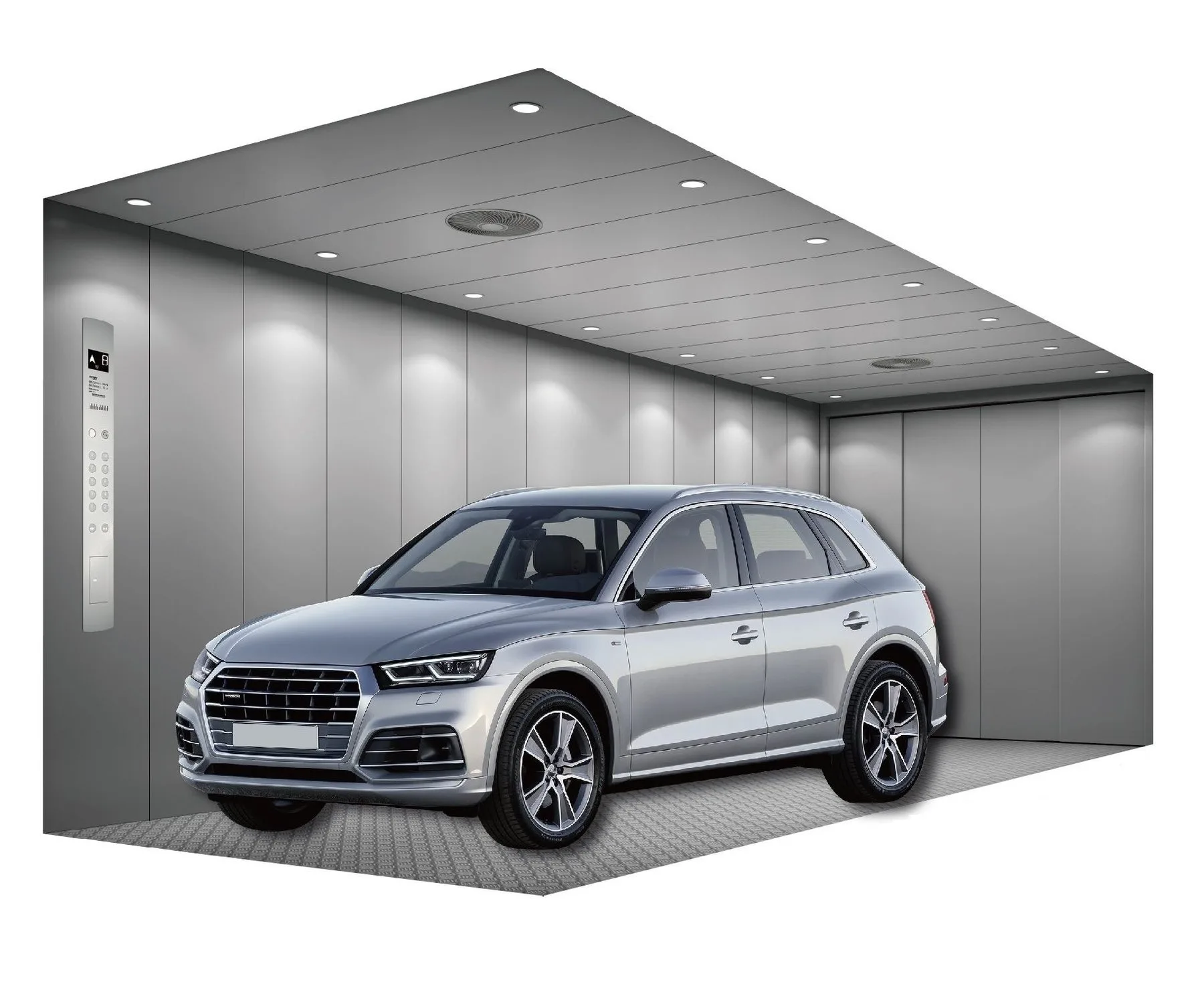 Car Lift & Vehicle Elevator for Showrooms, Parking & Premium Buildings cabin finish